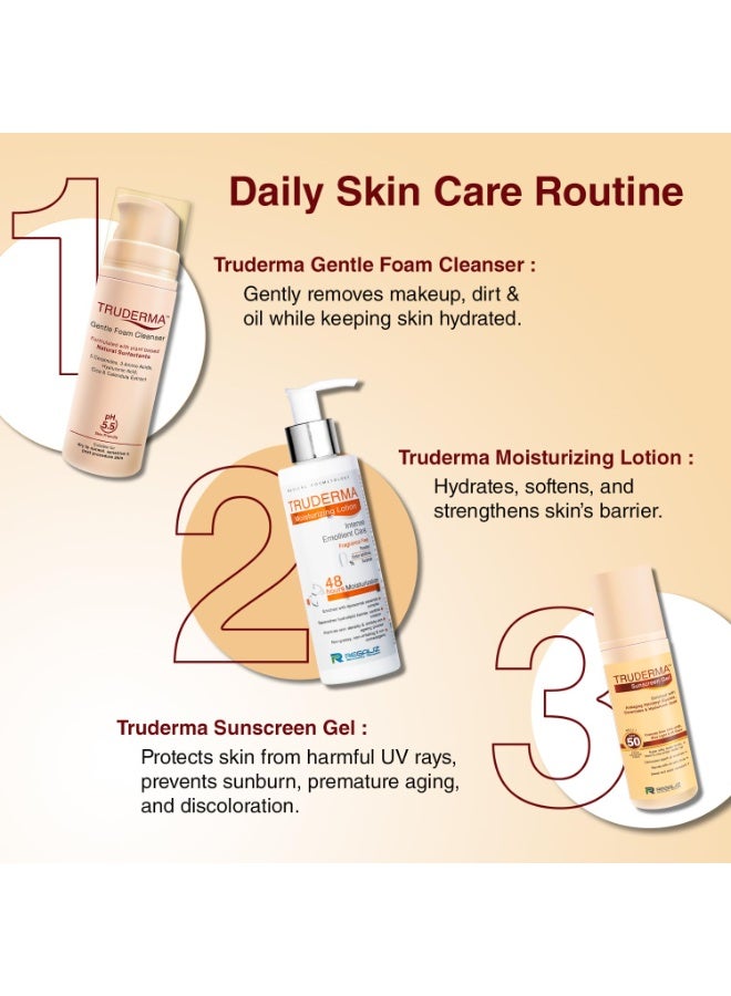 Regaliz Truderma Gentle Foam Cleanser | With Ceramides, Hyaluronic Acid, CICA & Calendula Extract | Gentle Foaming Face Wash for Sensitive, Dry & Normal Skin | 140 ml - Image 2
