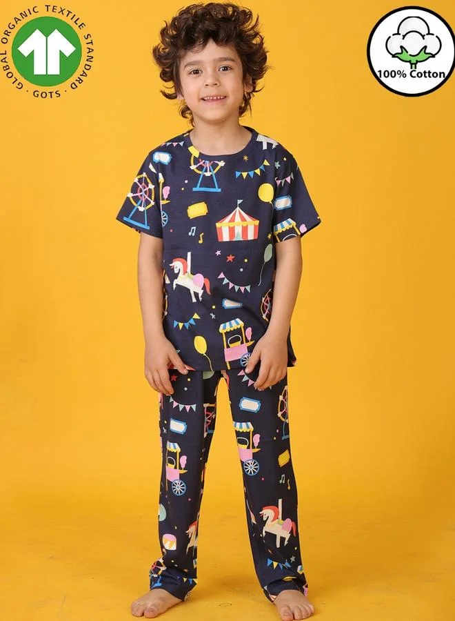 انثريلو طقم من تيشيرت بطبعة سيرك مع بنطال