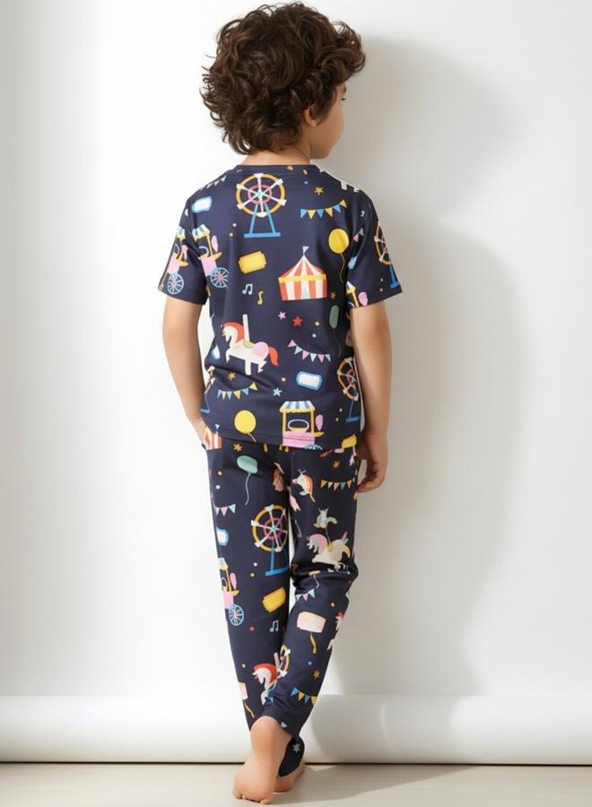 Anthrilo Kids Carnival Circus Cotton T-Shirt and Pants Set - Image 3