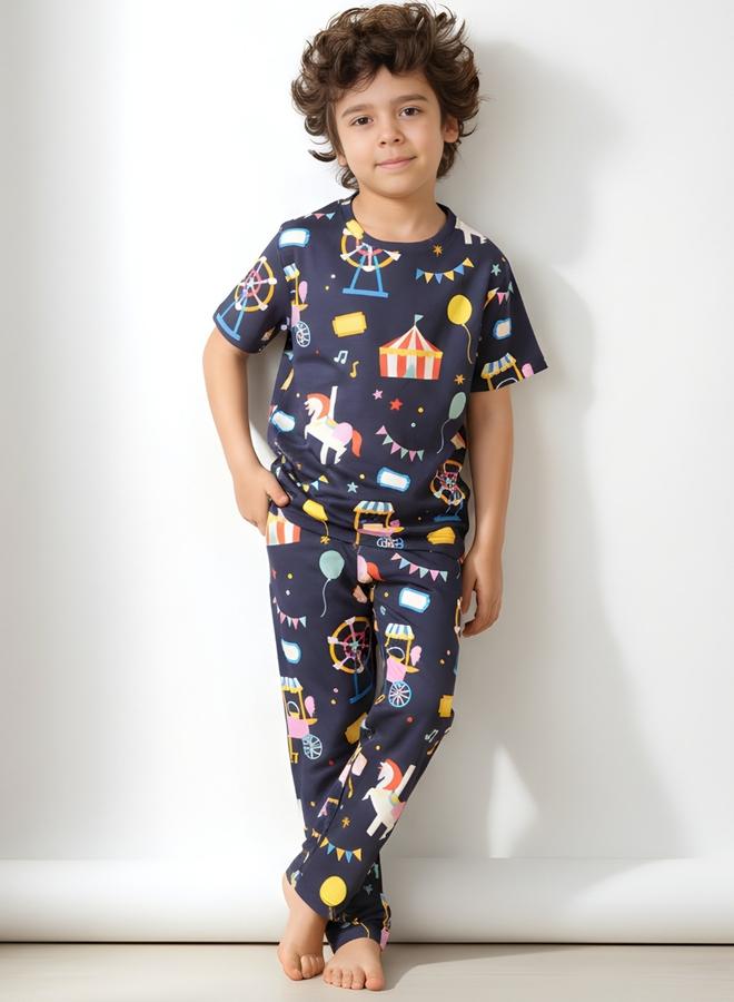 Anthrilo Kids Carnival Circus Cotton T-Shirt and Pants Set - Image 1
