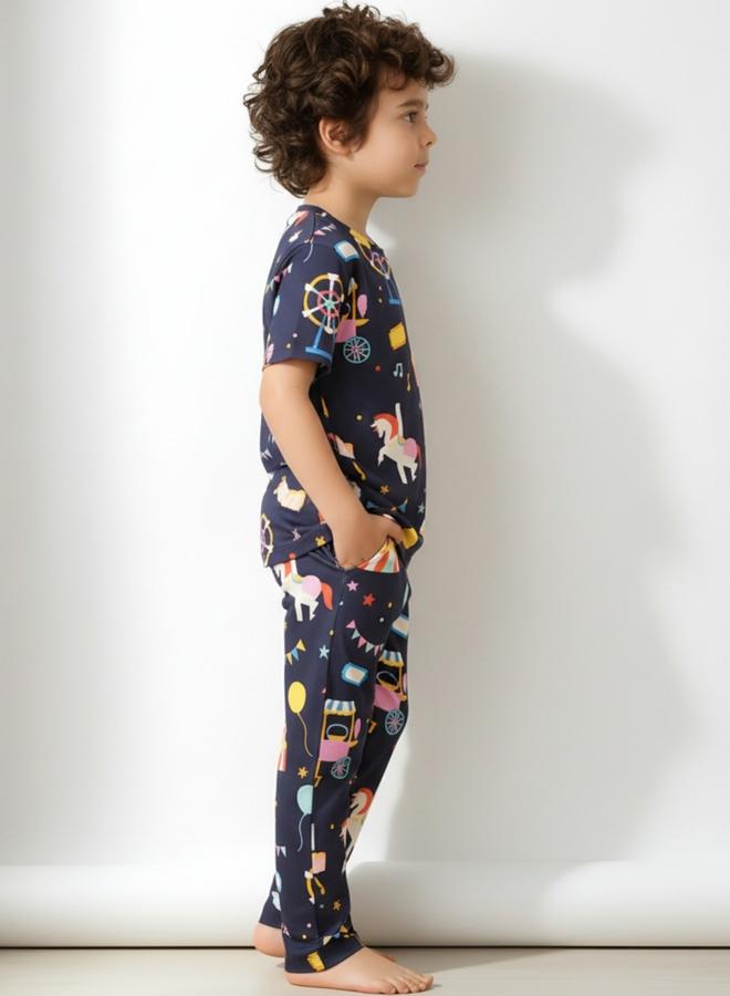 Anthrilo Kids Carnival Circus Cotton T-Shirt and Pants Set - Image 2