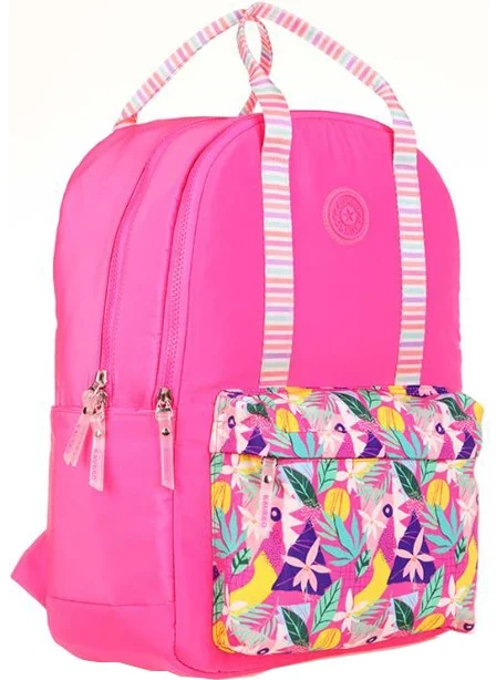 KAUKKO Double Stripe Backpack Pink K1762