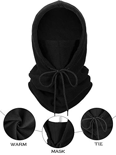Syhood 3 Pieces Winter Fleece Balaclava Ski Mask Balaclava Face Mask Cold Weather Men Tactical Heavyweight BlackOrangeBlue - Image 3