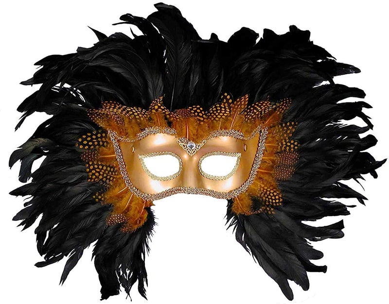 Rubies Elaborate Feather Venetian Mask - Image 1