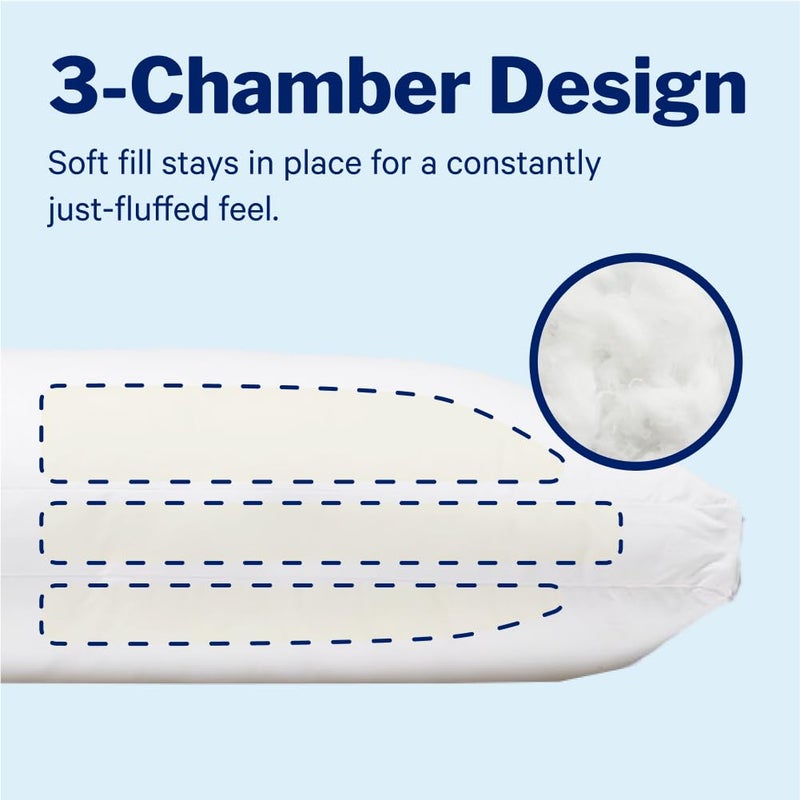 Casper وسادة كاسبر الأساسية للنوم، قياسية، بيضاء، عبوة من اثنين - Image 3