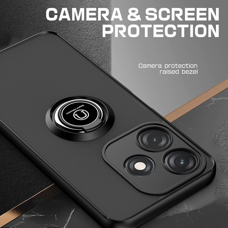 إيروريكس جراب هاتف Tecno Spark 10C Q Shadow 1 Series TPU + PC مع حلقة (أسود + أسود) - Image 5