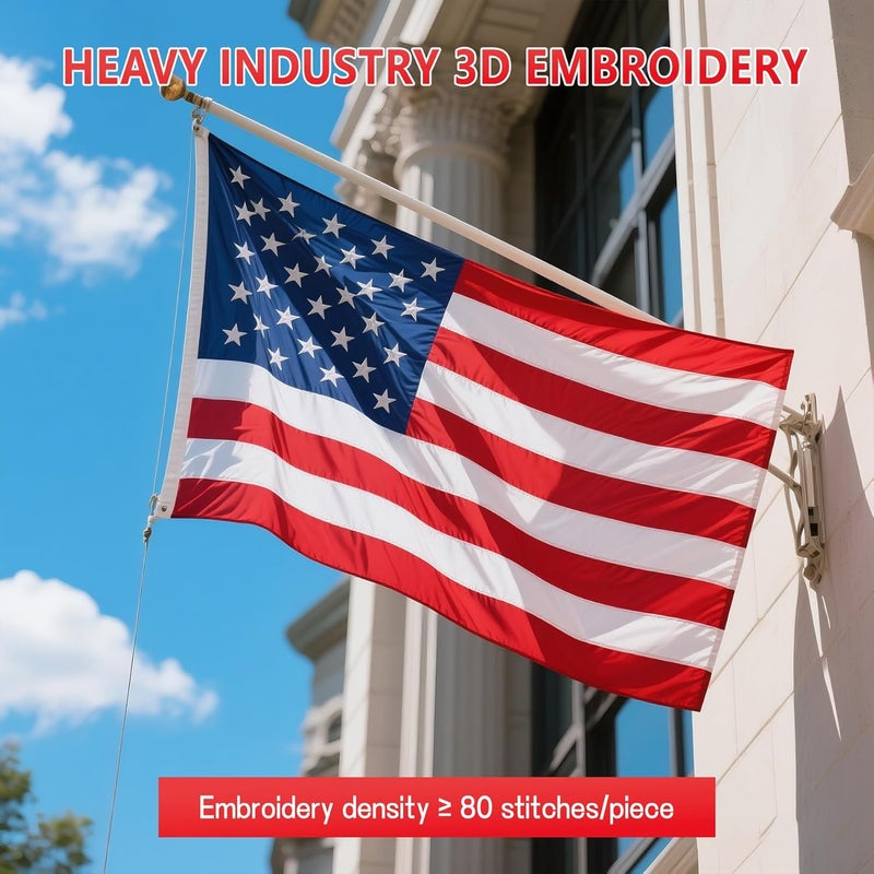 JOYAONE Super Tough American Flag, American Flag 4x6 FT Outdoor TearProof Series,US Flags 4x6 Outdoor High Wind,Non Fading American Flags for Outside,Flag Heavy Duty,UV Protected Sewn Embroidered Grommets - Image 5