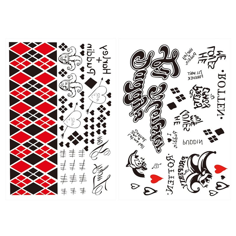 Temporary Tattoo Stickers 2Sheet Large Fake Women Tattoos for Girls Kids Halloween Costume Party Makeup