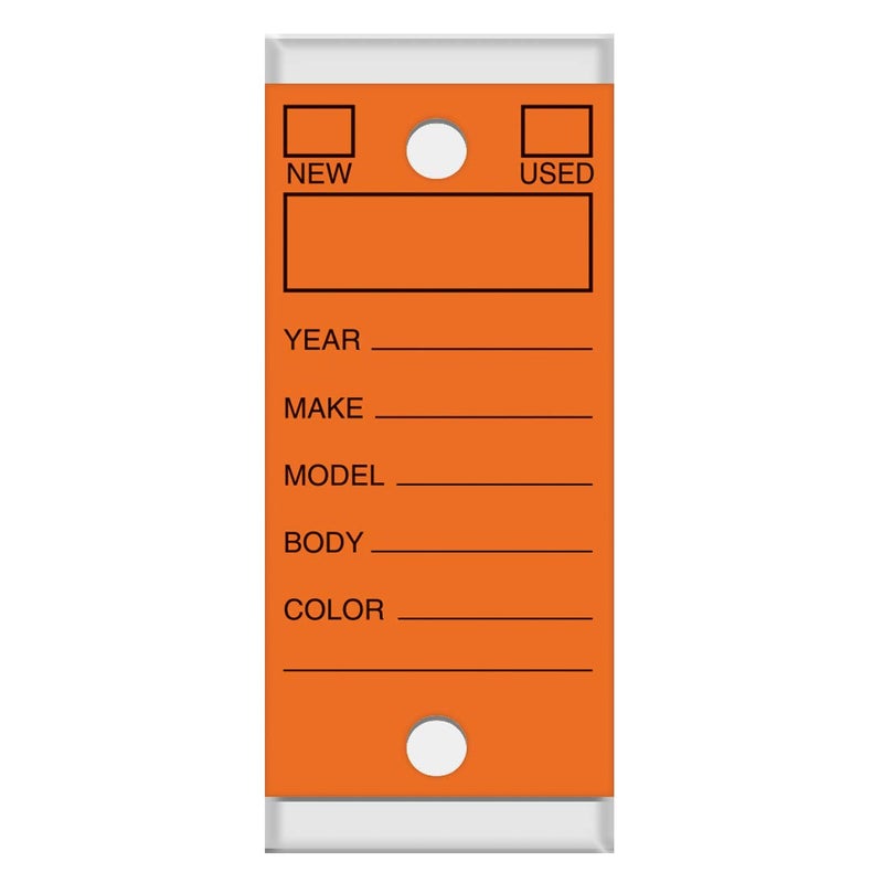 VersaTags 250 Per Box SelfProtecting Paper Key Tags with ChromePlated Split Rings Perfect for Car Truck Or RV Dealers Orange