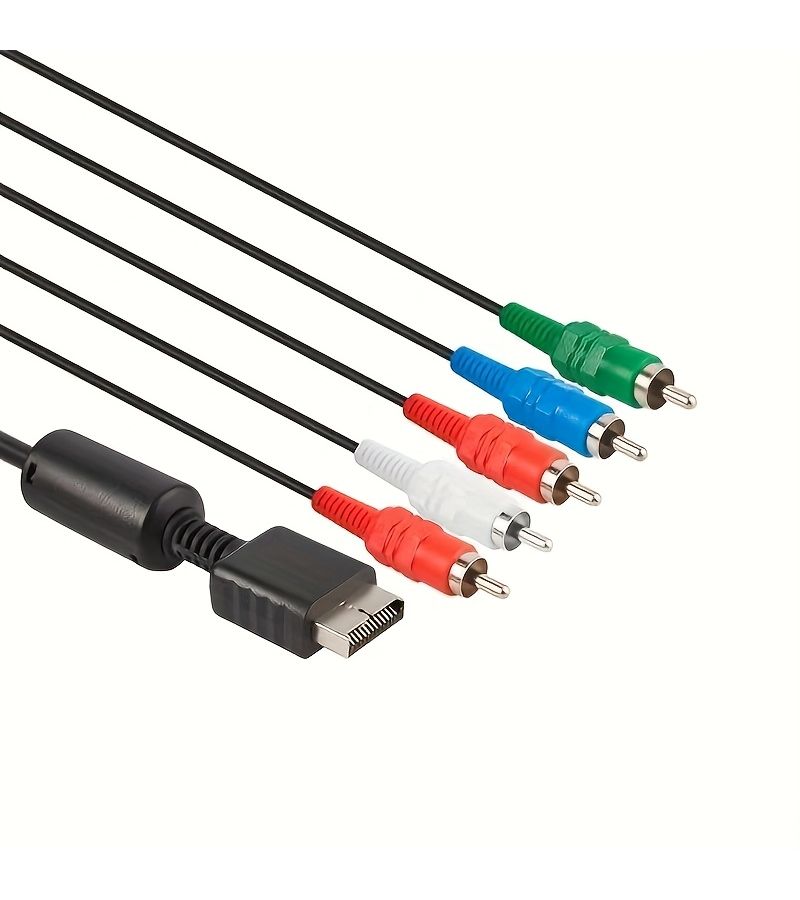 كابل AV متعدد المخرجات عالي الوضوح لنقل الفيديو والصوت، مناسب لأنظمة الألعاب PS2 وPS3، موصل لأجهزة التلفاز عالي الوضوح (HDTV) والتلفاز الرقمي المحسّن (EDTV)، ترميز الألوان، سلك PS2 الخماسي الألوان - Image 1