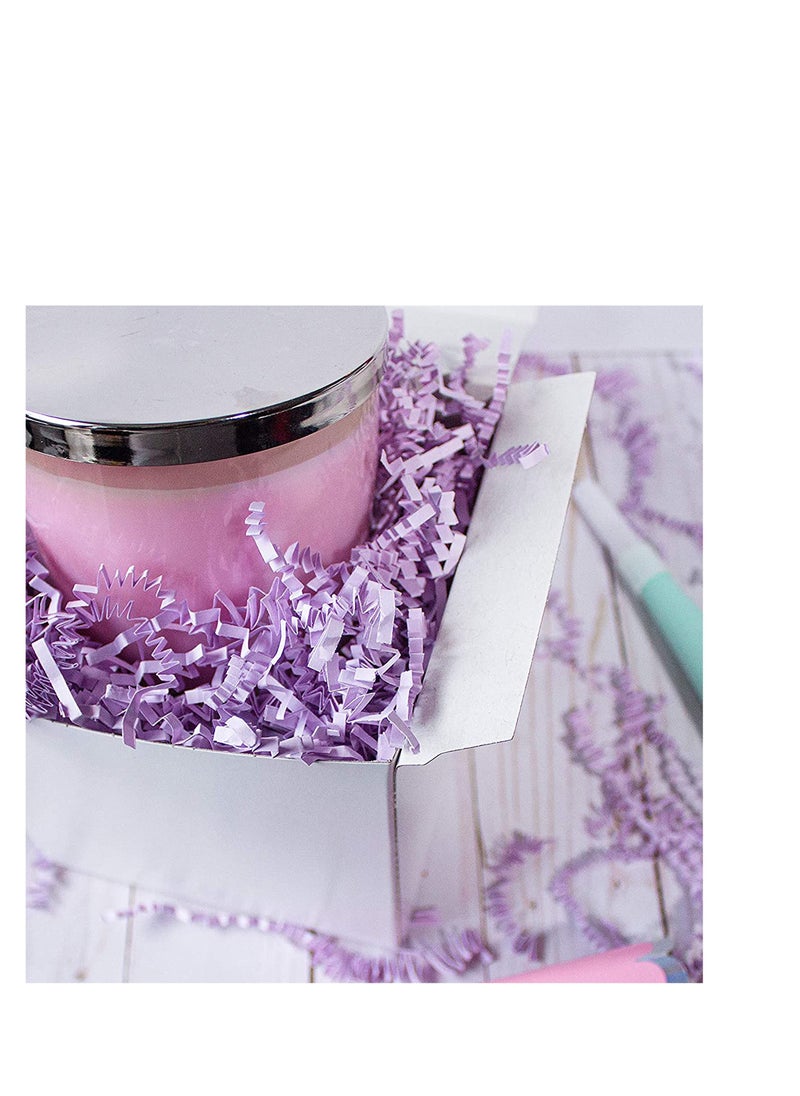 MARKQ - Crinkle Cut Shredded Paper Filler for Gift Wrapping Hamper/Basket Filling, Packing Supplies (Purple) - Image 1