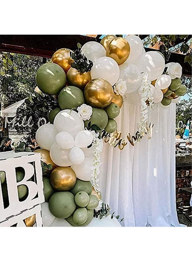 ميكسد مجموعة 138 قطعة من بالونات اللاتكس المزخرفة باللون الأخضر الزيتوني - مثالية للتخرج وحفلات استقبال المولود الجديد وحفلات الزفاف وأعياد الميلاد وحفلات العزوبية - مناسبة للداخلية والخارجية - Image 5