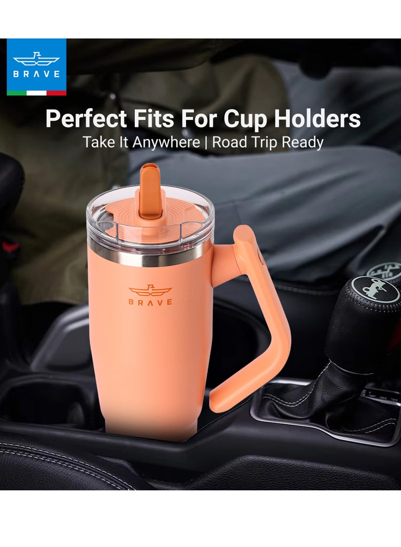 Brave 950ml Insulated Stainless Steel Travel Mug 180° Rotating Handle – Hot or Cold Drinks - Image 5