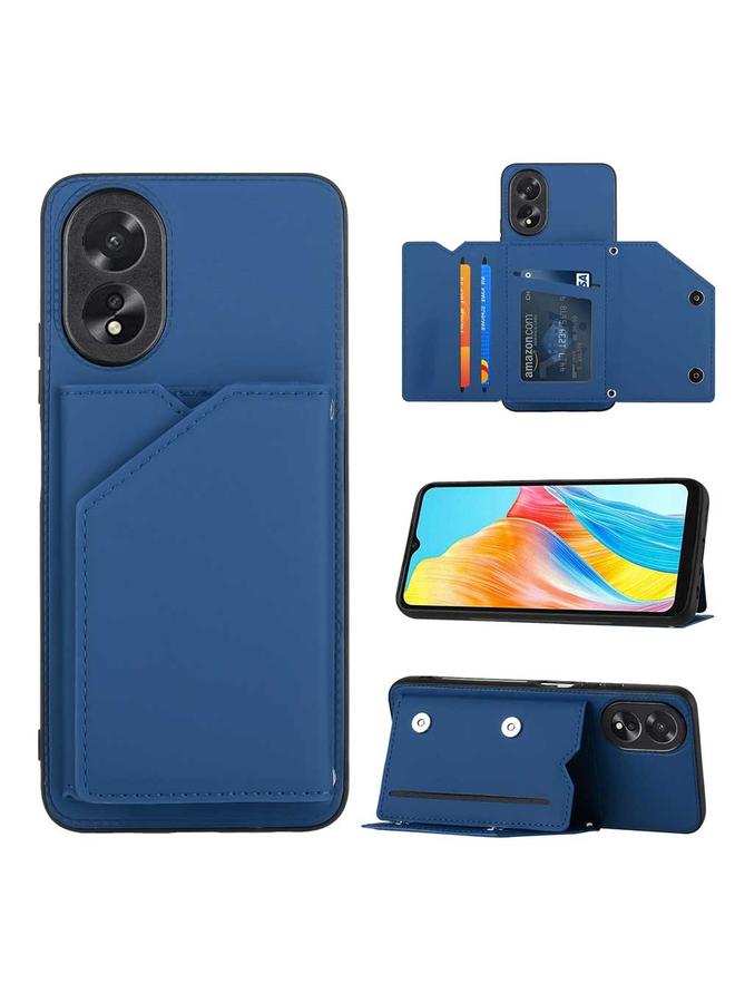 اس-توب جراب لهاتف OPPO A38 4G/A18 4G مصنوع من جلد البولي يوريثان + TPU + PC مع فتحات للبطاقات - Image 1