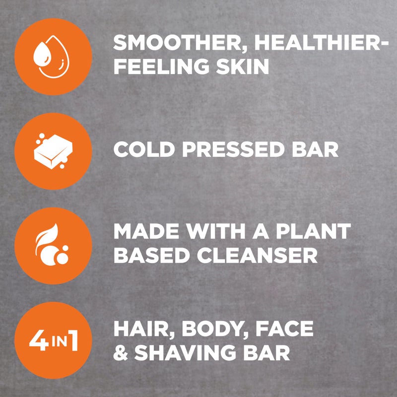 Dove Men+Care صابون دوف للرجال + العناية بار تنظيف برتقال دموي + ملح البحر 4 قطع لإعادة بناء البشرة في الحمام، بار 4 في 1 للشعر والجسم والوجه والحلاقة مع منظف نباتي وزيوت طبيعية 5 أونصات - Image 4