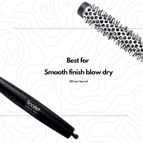 Scarlet Line Professional Extra Large Small Blow Dry Hot Curling Round Hair Styling Brush With Plastic Handle for Men n Women, Black n White, 53 mm - Image 5
