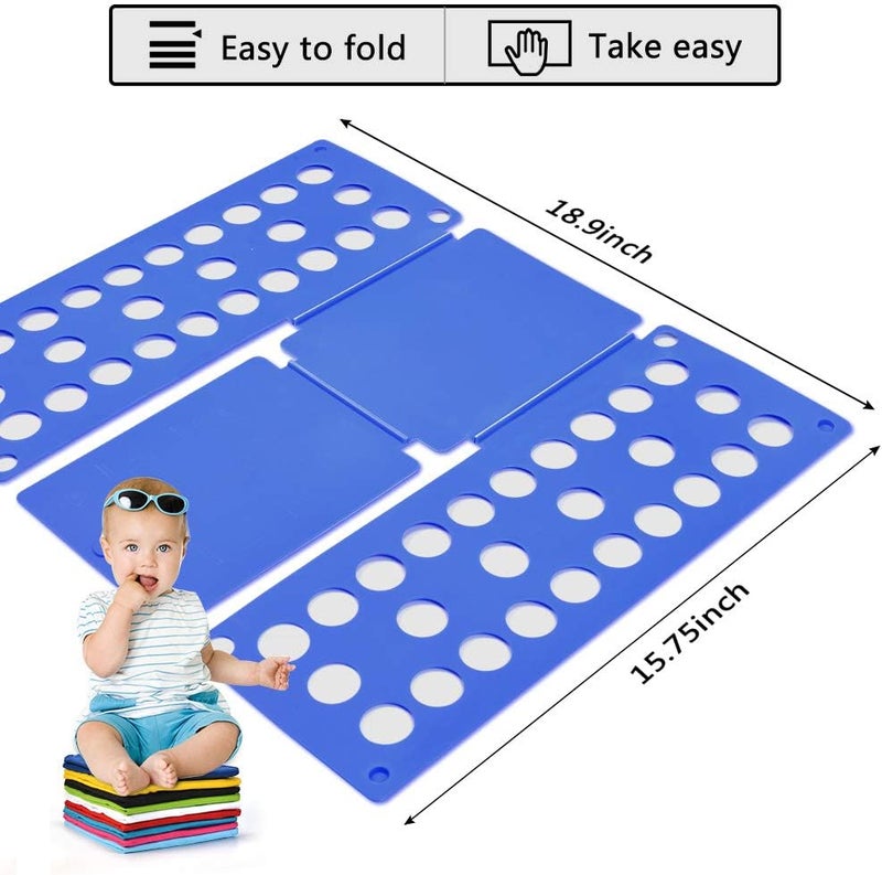 BOXLEGEND Shirt Folding Board - Easy & Fast Laundry Solution for Kids & Adults (Green & Blue) - Image 3