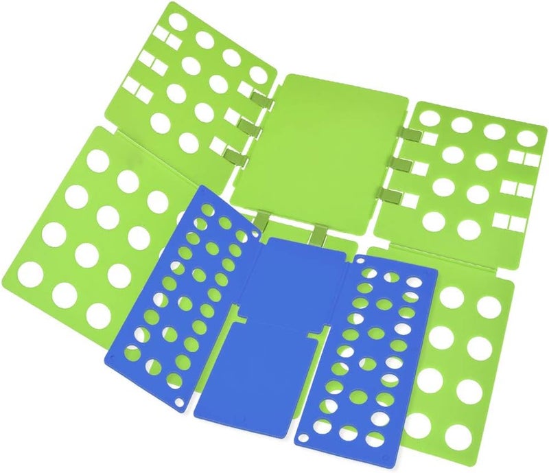 BOXLEGEND Shirt Folding Board - Easy & Fast Laundry Solution for Kids & Adults (Green & Blue) - Image 1