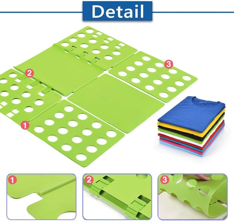 BOXLEGEND Shirt Folding Board - Easy & Fast Laundry Solution for Kids & Adults (Green & Blue) - Image 5