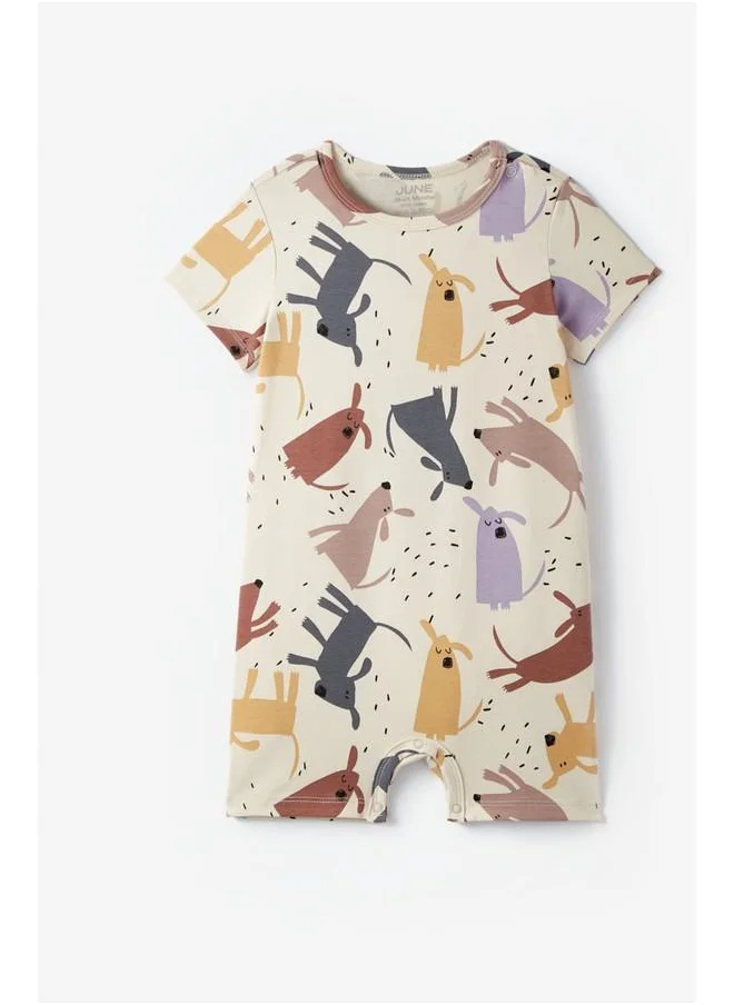 جون June Baby Boy Patterned Short Jumpsuit Multicolor