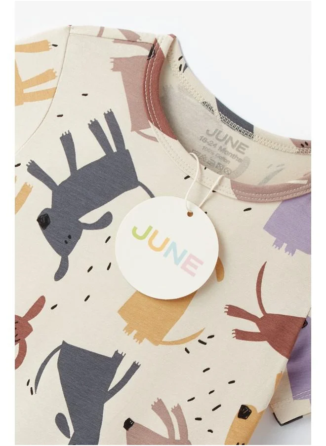 JUNE June Baby Boy Patterned Short Jumpsuit Multicolor