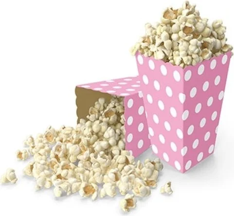 Alsepeteavm Cardboard Corn Box Pink Polka Dot 10 Pieces