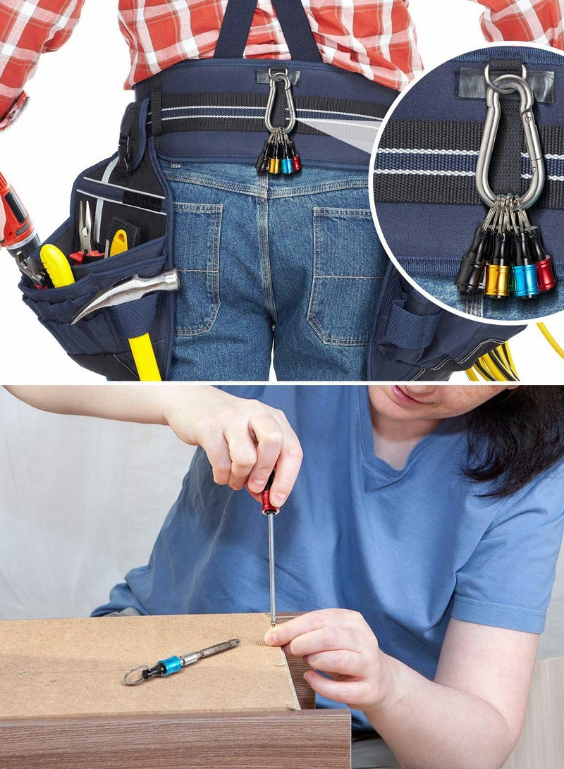 6pcs Keychain Extension Bar, 1/4 Inch Hex Shank Screwdriver Extension Bits Holder, Aluminum Alloy Magnetic Pivot - Image 3