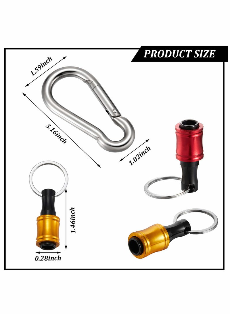 6pcs Keychain Extension Bar, 1/4 Inch Hex Shank Screwdriver Extension Bits Holder, Aluminum Alloy Magnetic Pivot - Image 4