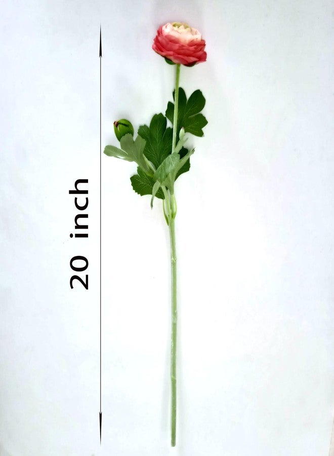 ATFL Pink Ranunculus Artificial Flowers,6 Pcs Artificial Faux Silk Ranunculus Flowers with Real Touch Stems,Fake Peony Flowers for Floral Arrangements DIY Wedding Bouquet Party Table Home Decor - Image 2