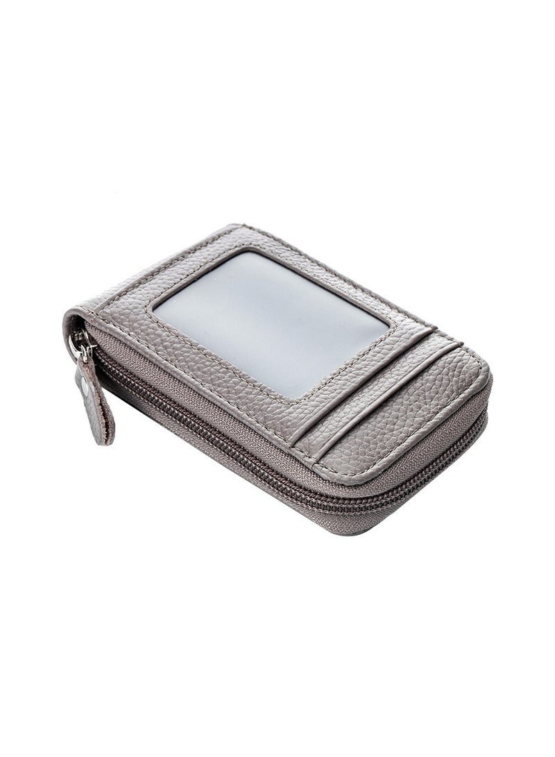 Loquat Leather Card Case Grey