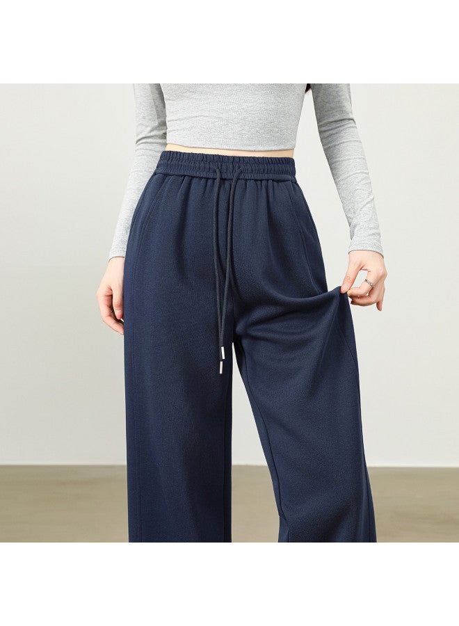 Baleno Narrow Wide-Leg Pants For Women, 2025 Autumn High-Waist Drawstring Draped Side-Panel Slimming Versatile Casual Trousers - Image 4