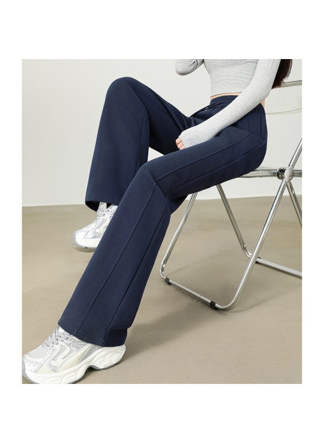 Baleno Narrow Wide-Leg Pants For Women, 2025 Autumn High-Waist Drawstring Draped Side-Panel Slimming Versatile Casual Trousers - Image 2