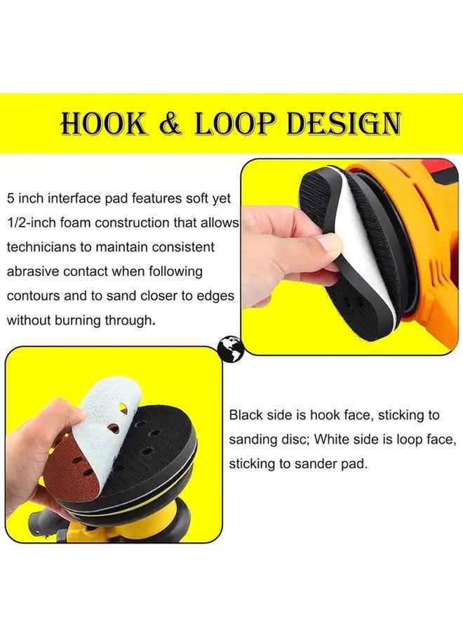 5Pack 5 Inch 8 Hole Self Adhesive Grinding Pads For Woodworking Automotive Polishing Wet Dry Use - Image 5