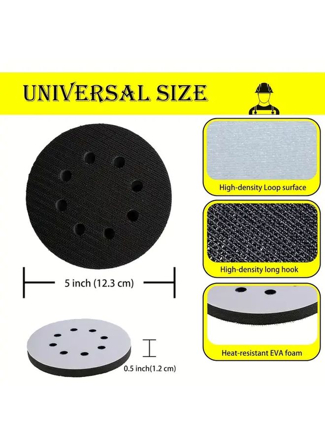5Pack 5 Inch 8 Hole Self Adhesive Grinding Pads For Woodworking Automotive Polishing Wet Dry Use - Image 3