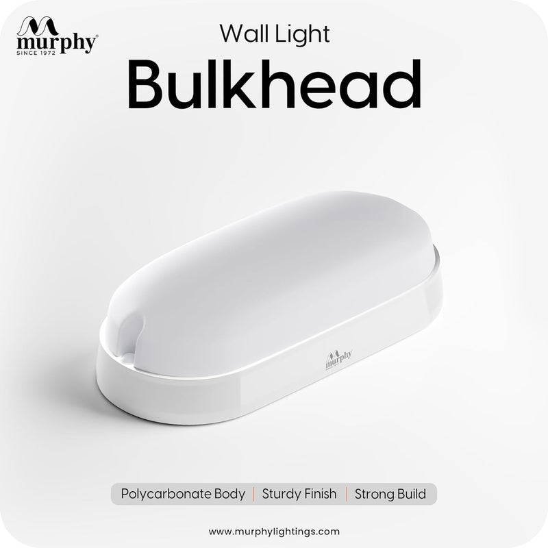 Murphy 20W Wall Lamp LED Oval Shape Outdoor Bulkhead Waterproof IP54 Waterproof Porch Light for Outdoor Garden Bathroom Light (Warm White, Pack of 1) - Image 2