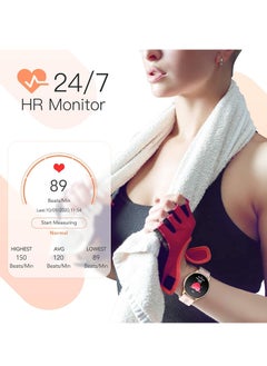 Generic Smart Watch for Women Smartwatch for Android and iOS Phones IP68 Waterproof Activity Tracker with Full Touch Color Screen Heart Rate Monitor Pedometer Sleep Monitor Rose Gold LW11  - Image 3