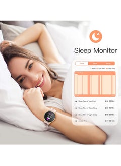 Generic Smart Watch for Women Smartwatch for Android and iOS Phones IP68 Waterproof Activity Tracker with Full Touch Color Screen Heart Rate Monitor Pedometer Sleep Monitor Rose Gold LW11  - Image 5