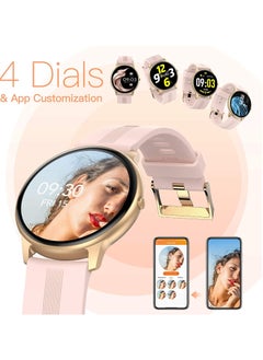 Generic Smart Watch for Women Smartwatch for Android and iOS Phones IP68 Waterproof Activity Tracker with Full Touch Color Screen Heart Rate Monitor Pedometer Sleep Monitor Rose Gold LW11  - Image 2