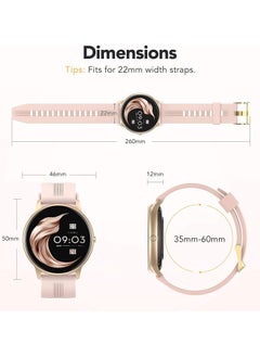 Generic Smart Watch for Women Smartwatch for Android and iOS Phones IP68 Waterproof Activity Tracker with Full Touch Color Screen Heart Rate Monitor Pedometer Sleep Monitor Rose Gold LW11  - Image 4