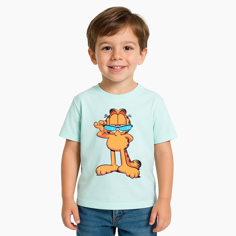 نكلوديون تيشيرت أطفال أولاد نيكلوديون غارفيلد بأكمام قصيرة - Image 1
