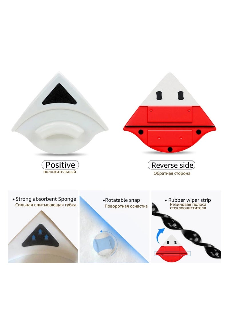 Magnetic Window Wiper r Window Cleaning Game Double-Sided Glass Cleaner Tool Efficient Triangle Cleaning for High House Glass Windows Achieve Sparkling Results with the Ultimate Magnetic Window Wiper