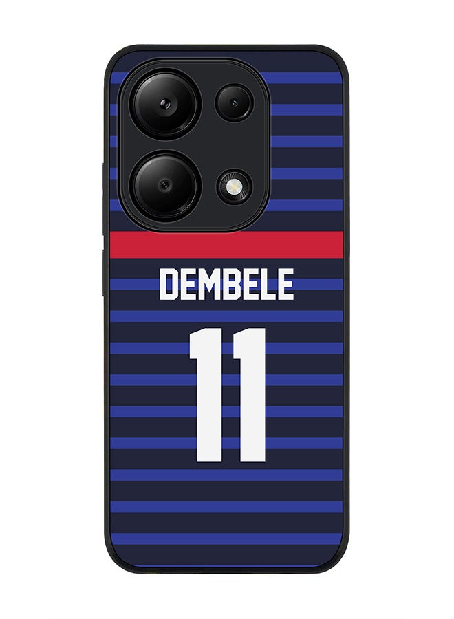 Stylizedd Rugged Black Edge Case for Xiaomi Redmi Note 13 Pro 4G / Xiaomi Poco M6 Pro 4G Case Cover- Football Team - France, Player Name - Dembele - Image 1