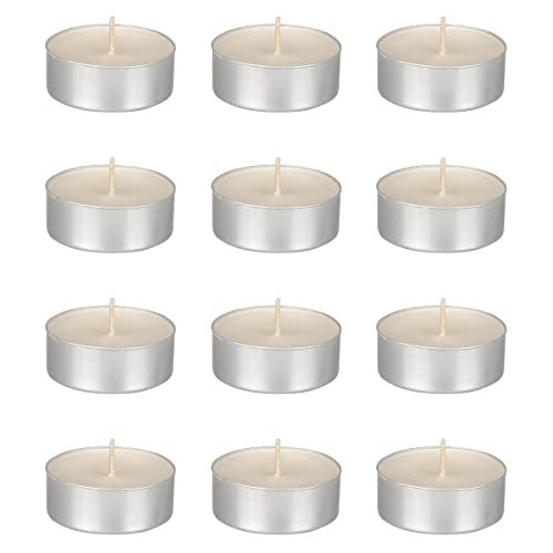 Mega Candles 12 pcs Unscented Oversize White Tea Lights Candles, Pressed Wax Candle 12 Hour Burn Time, Home Décor, Wedding Receptions, Occasions, Events, Meditations, Tranquility, Spa - Image 1