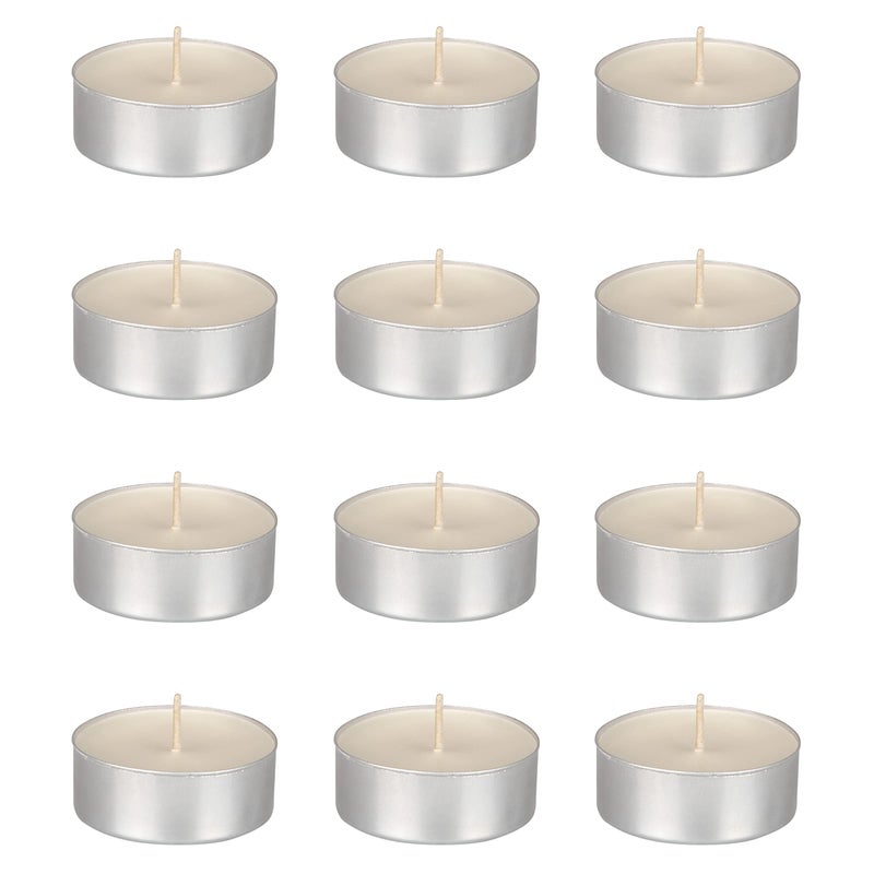 Mega Candles 12 pcs Unscented Oversize White Tea Lights Candles, Pressed Wax Candle 12 Hour Burn Time, Home Décor, Wedding Receptions, Occasions, Events, Meditations, Tranquility, Spa - Image 4