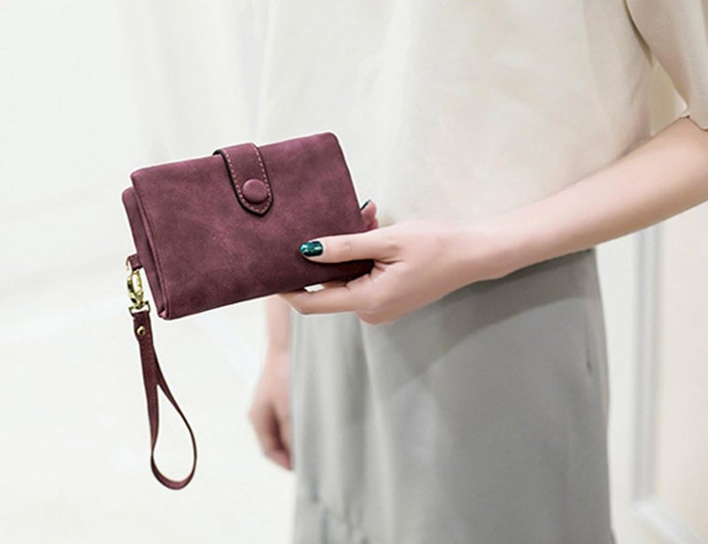 AOXONEL Women's Small Bifold Leather wallet Rfid blocking Ladies Wristlet with Card holder id window Coin Purse - Image 5