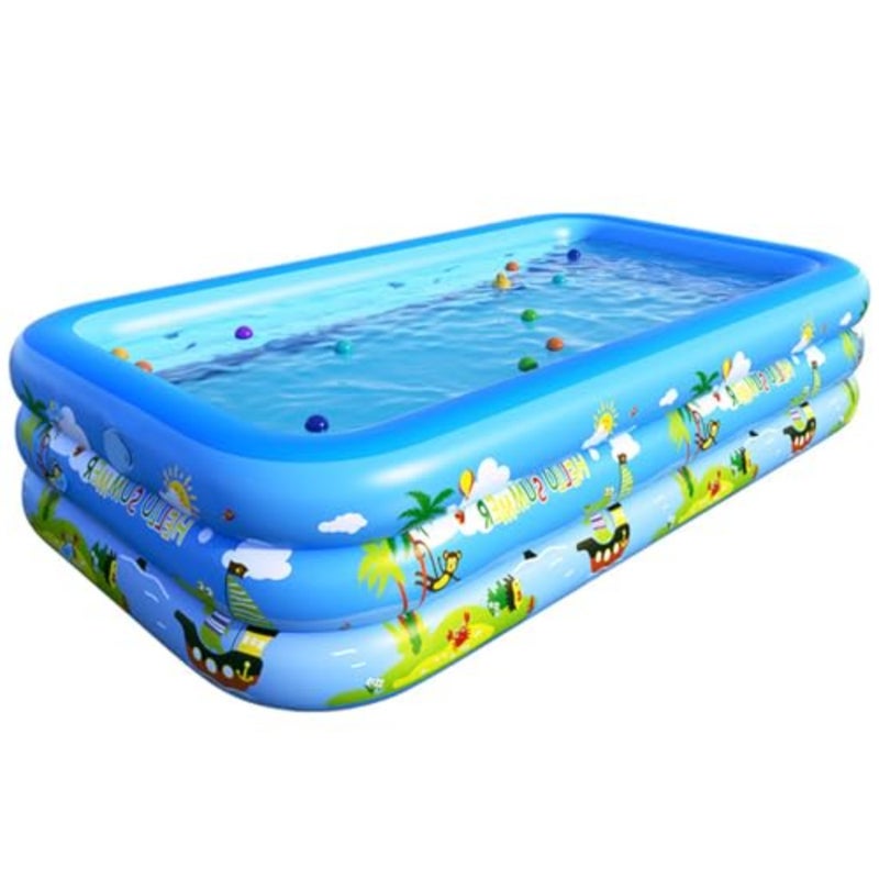 Inflatable Kiddie Pools, Inflatable Swimming Pool for Kid Orange 83x57x22 inch