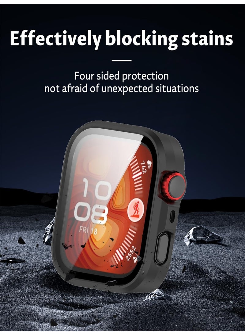 ChicVibe Case for Huawei Watch Fit 4 Smart Watch, PC Shell+Tempered Glass Integrated Design,Anti Fall and Scratch Resistant, High-Definition and Transparent,  Huawei Watch Fit 4 cover, Black  - Image 5