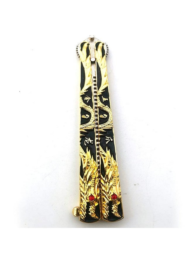 WANLIAN Dragon Beautiful Comb,Beautiful Comb Stainless Steel Folding Practice Combs Hair Styling Tools For Sport Outdoor Use (Black Gold Dragon) - Image 1