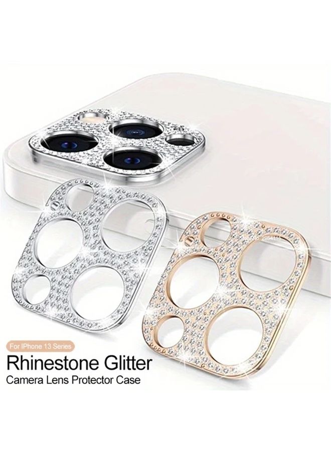 Golden Camera Lens Protector Cover Glitter Rhinestone Film for iPhone 13 Pro 13 Pro Max - Image 1