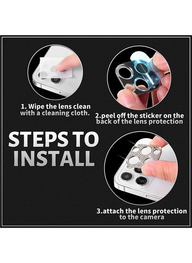 Golden Camera Lens Protector Cover Glitter Rhinestone Film for iPhone 13 Pro 13 Pro Max - Image 4